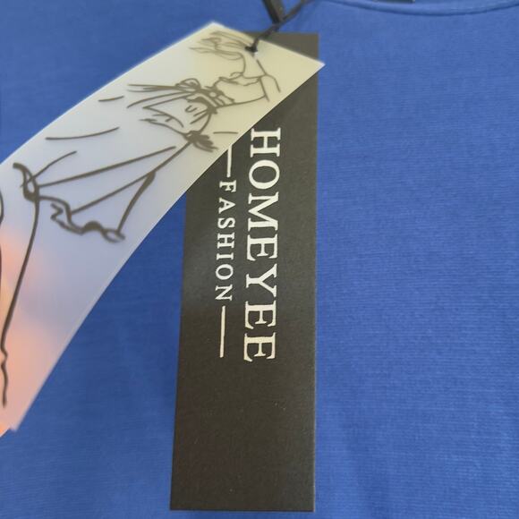 NWT HOMEYEE Black and Blue Dress Size 10 - Picture 6 of 8